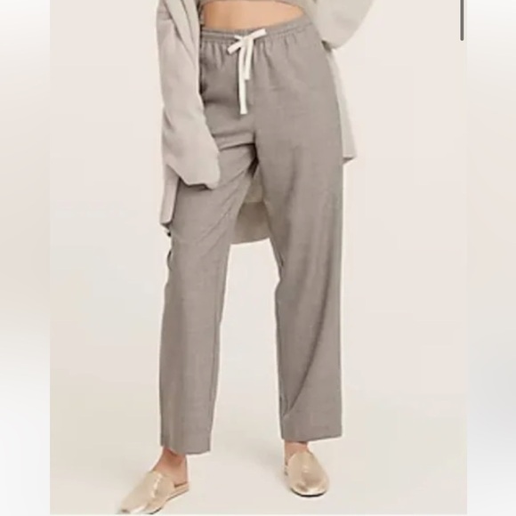J. CREW BA246 Drawstring Tie Straight High Rise Pants Wool Flannel Lined Sz 8 - Picture 1 of 10